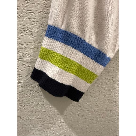 Tommy Hilfiger Sweater Size XXL 2XL White V-Neck Cotton Blend Striped - Picture 6 of 7